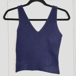 House Of Harlow 1960 Ribbed Navy Tank Top Women’s Size XS Extra Small